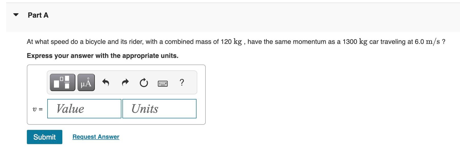 Solved At what speed do a bicycle and its rider, with a | Chegg.com