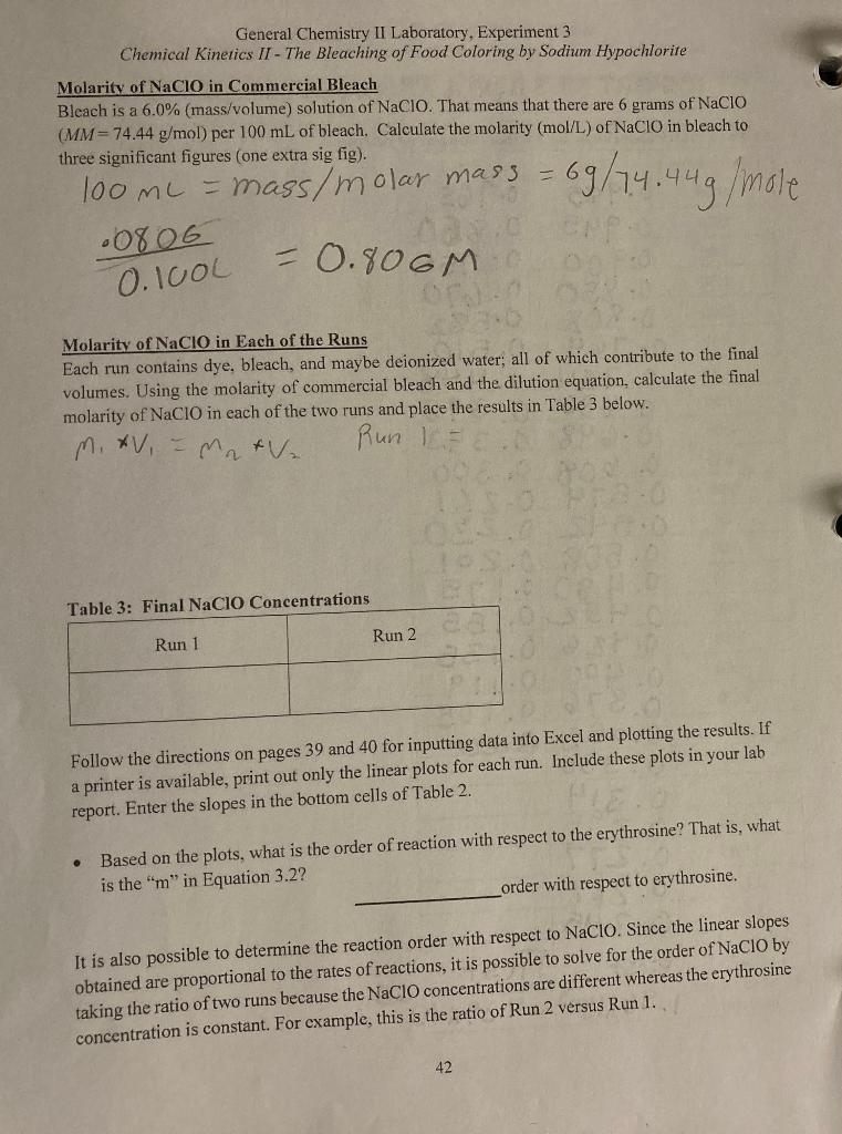 general chemistry kinetics experiment