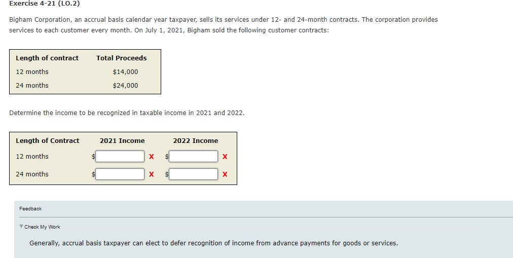 Solved Exercise 4-21 (LO.2) Bigham Corporation, An Accrual | Chegg.com