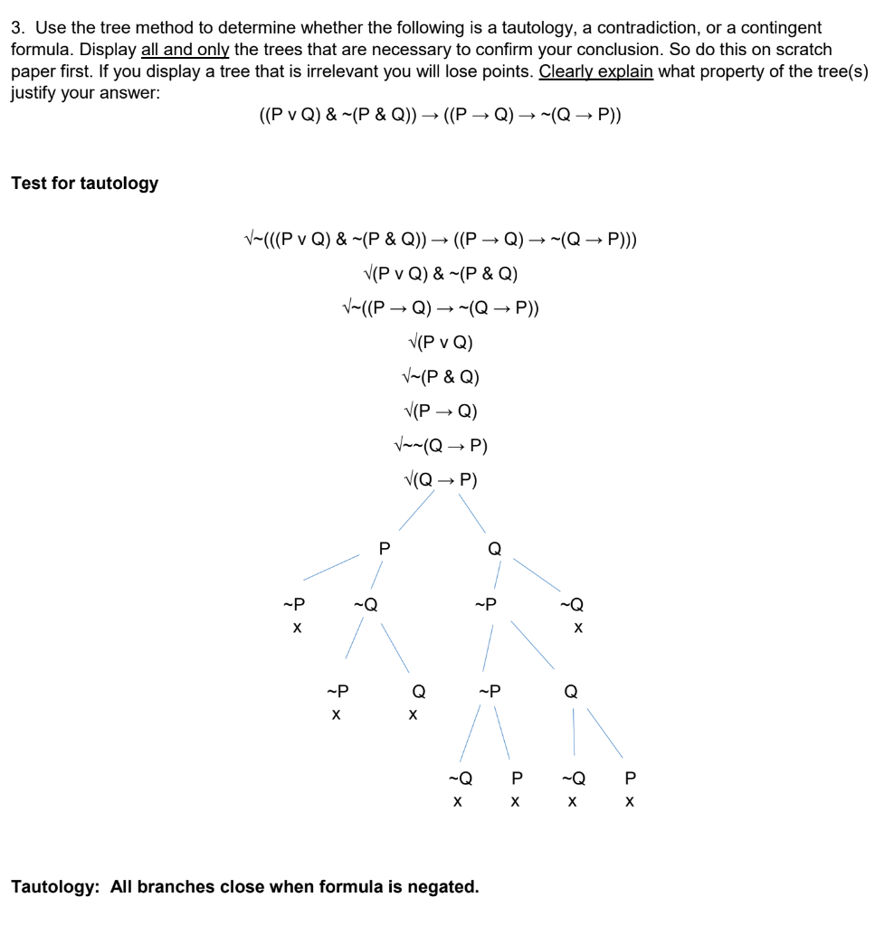 3. Use the tree method to determine whether the | Chegg.com