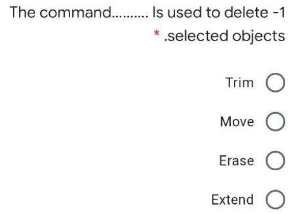 Solved The command.......... Is used to delete -1 * selected | Chegg.com