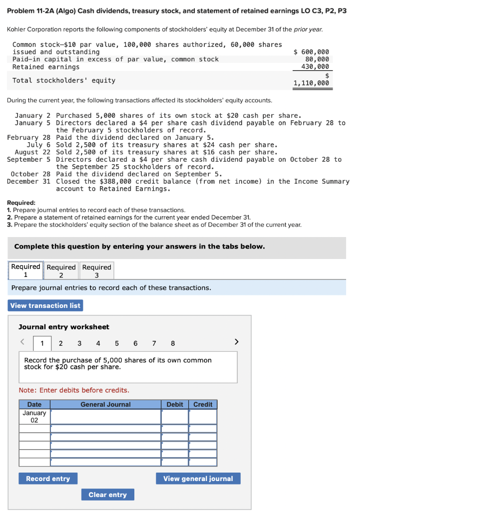 solved-problem-11-2a-algo-cash-dividends-treasury-stock-chegg