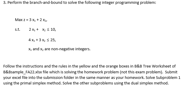 Solved 3. Perform the branch-and-bound to solve the | Chegg.com