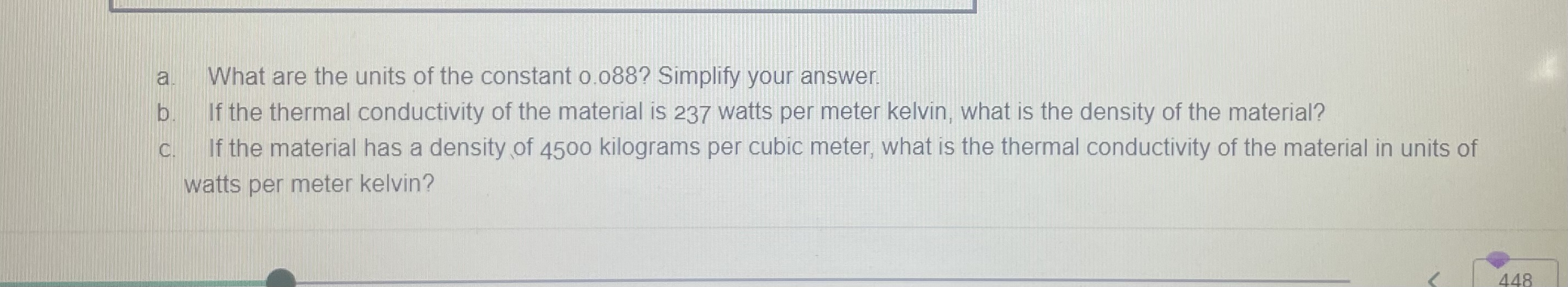 Solved a. What are the units of the constant 0.088 ? | Chegg.com