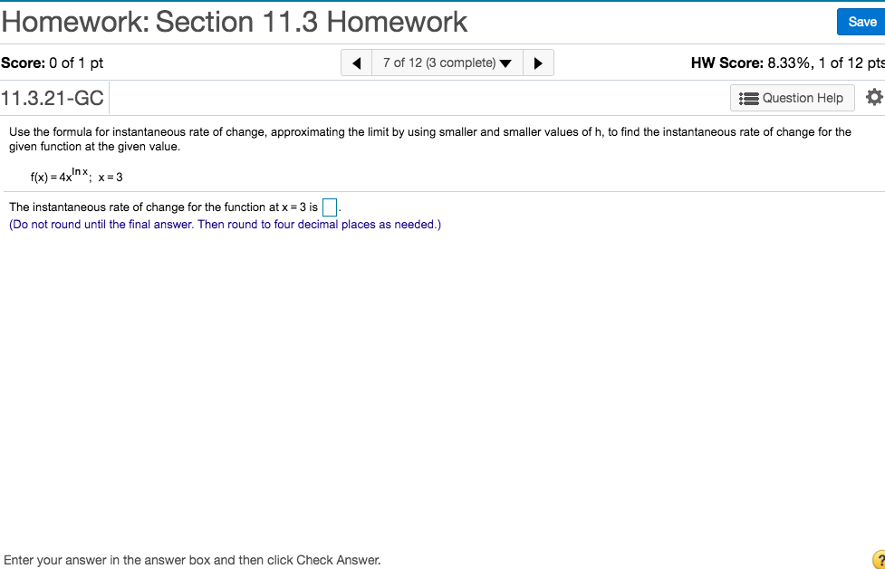 Solved Homework: Section 11.3 Homework Save 7 of 12 (3 | Chegg.com