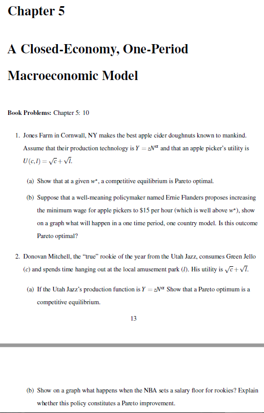 Chapter 5 A Closed Economy One Period Macroeconomic Chegg