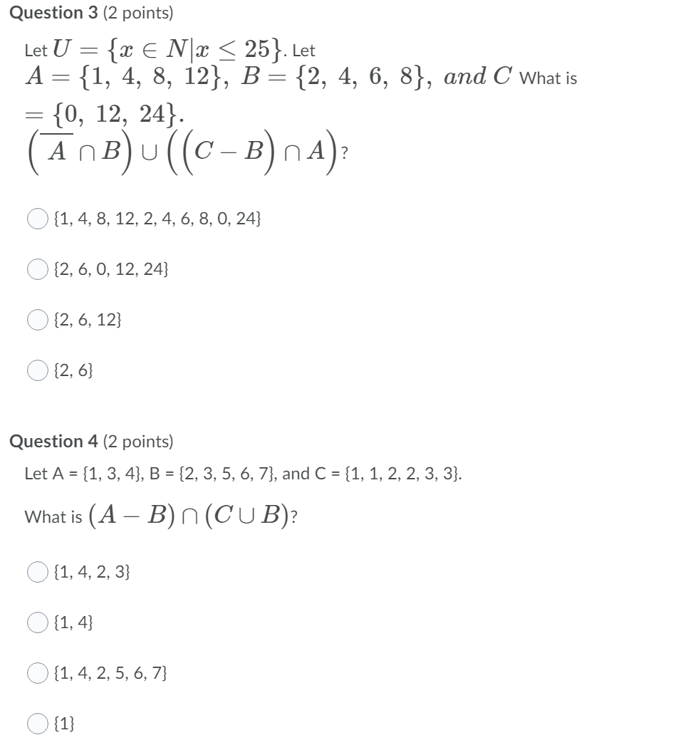 Solved Question 1 2 Points Let A X E Z 3 0 And Chegg Com