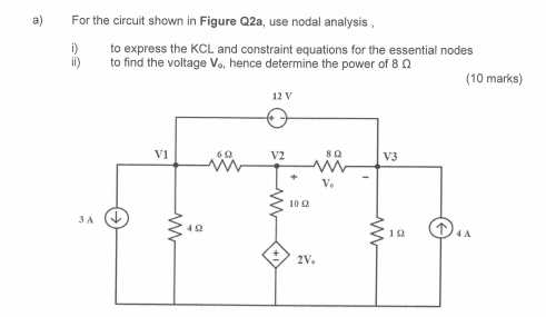 Solved B) For The Circuit Shown In Figure Q2b, Apply Mesh | Chegg.com