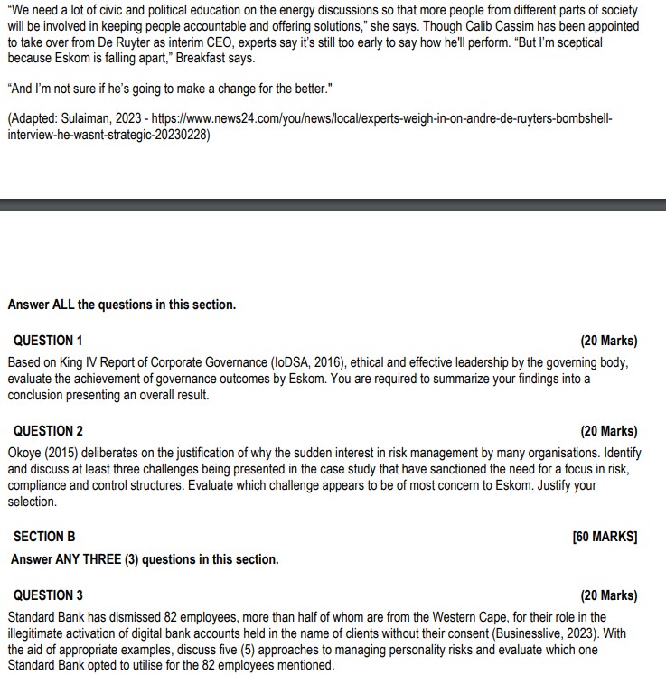 Solved SECTION A [40 MARKS] Read the article below and | Chegg.com