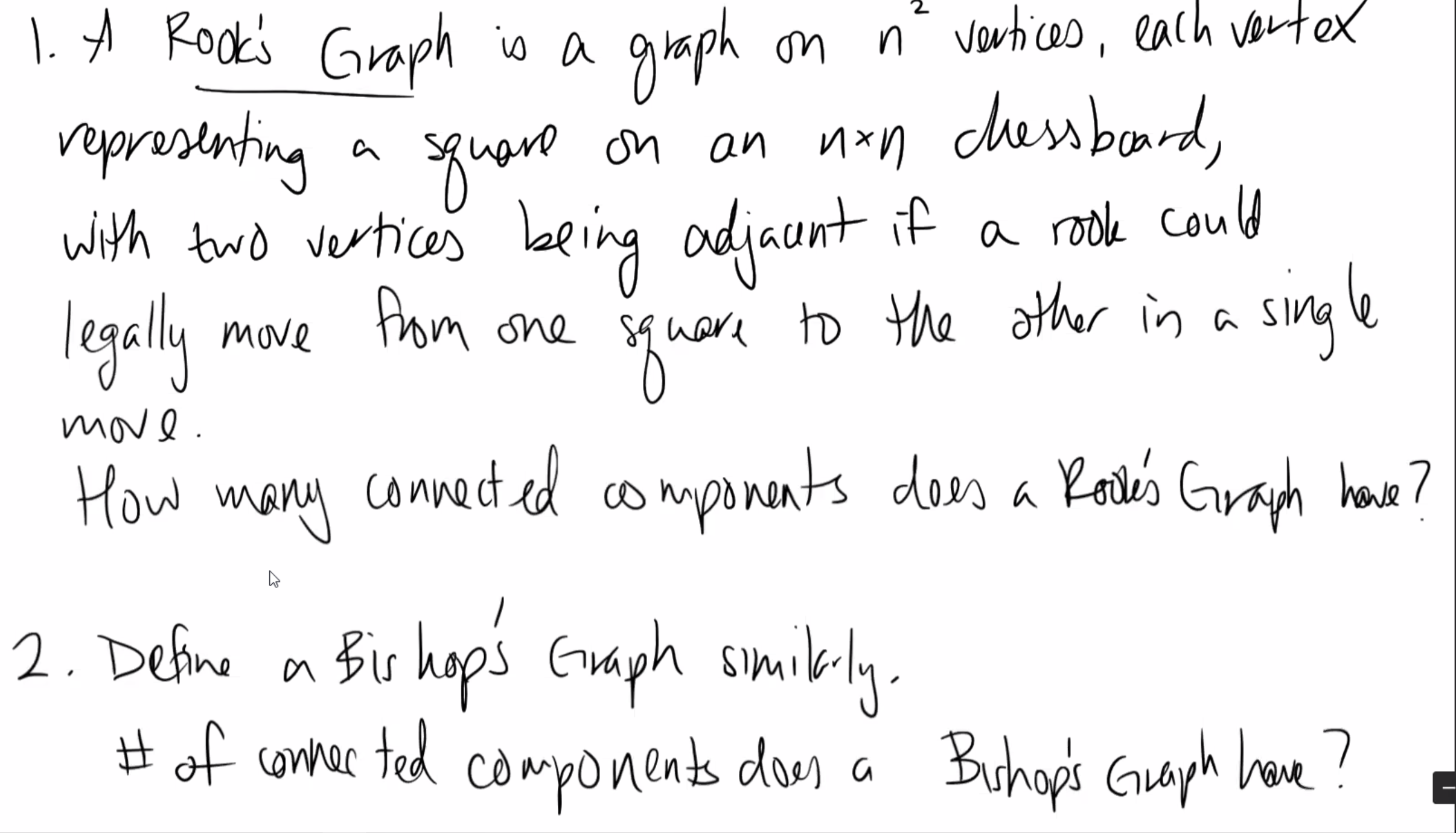 Solved Bishops Graph 1. A Rook's Graph Is A Graph On Na 