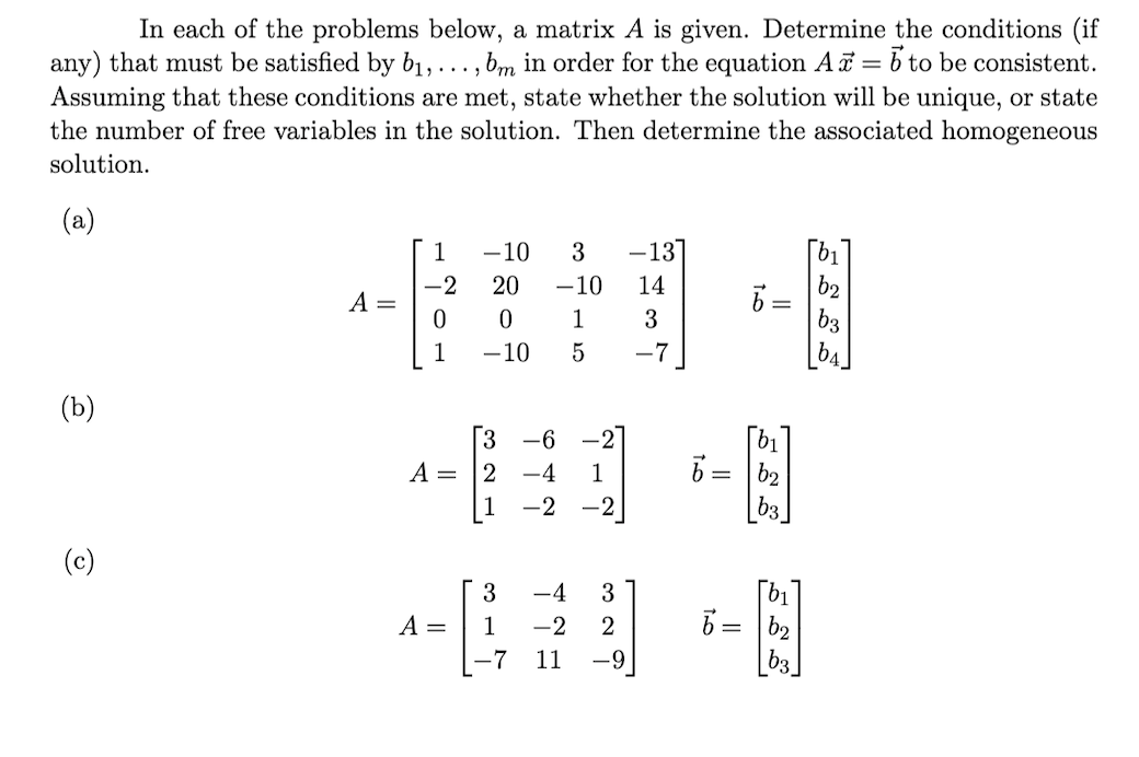 Solved In each of the problems below, a matrix A is given. | Chegg.com