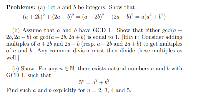 Solved Problems: (a) Let a and b be integers. Show that | Chegg.com