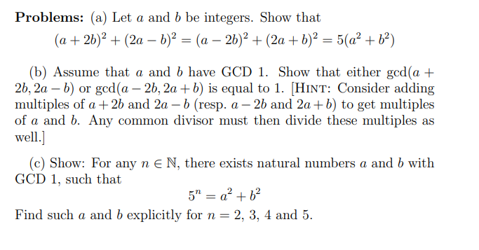 Solved Problems: (a) Let A And B Be Integers. Show That | Chegg.com