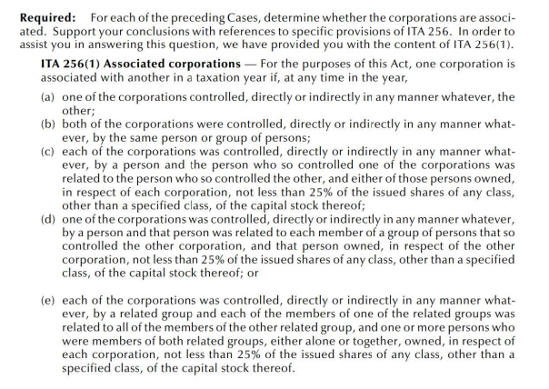 Solved (Associated Companies) Each Of The Following Is An | Chegg.com