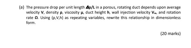 Solved (a) The pressure drop per unit length Ap/L in a | Chegg.com