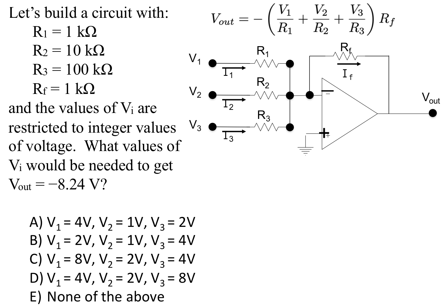 V 9 R1 R2 R3 Solved V3 Vout Vi R + V2 + R2 R3 RE R1 RE V1 If 30 V2 Let's | Chegg.com