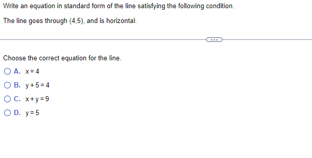 Solved Write an equation in standard form of the line | Chegg.com