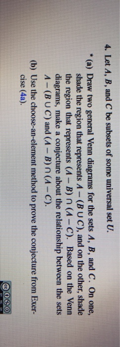 Solved 4. Let A, B, And C Be Subsets Of Some Universal Set | Chegg.com