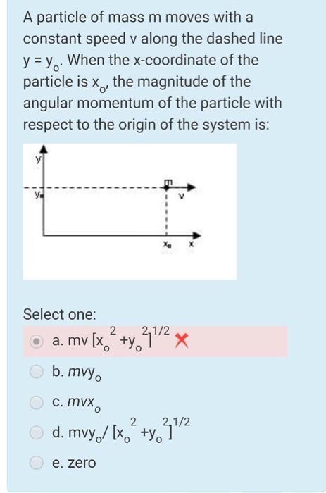 Solved A Particle Of Mass M Moves With A Constant Speed V | Chegg.com