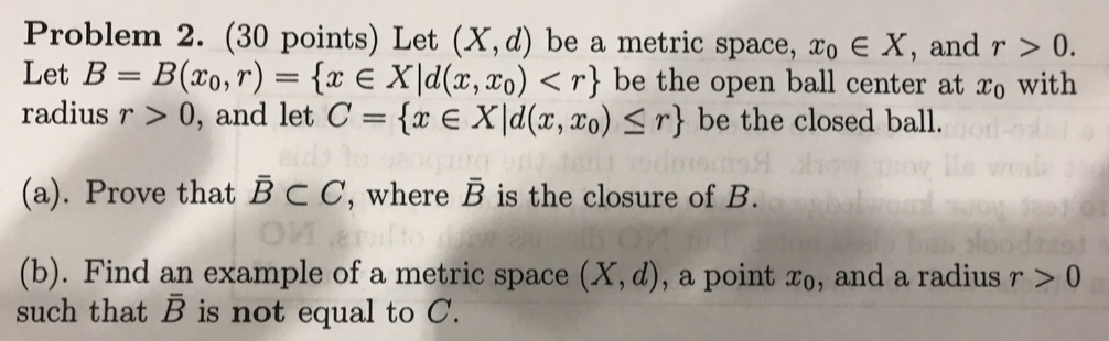 problem-2-30-points-let-x-d-be-a-metric-space-xo-e-x-and-r-0