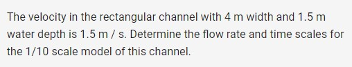 Solved The velocity in the rectangular channel with 4 m | Chegg.com