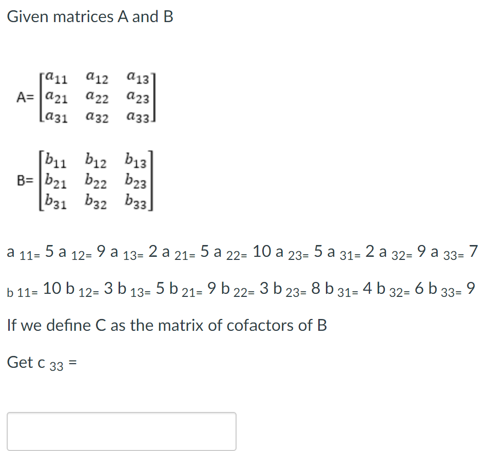 Solved Given Matrices A And B | Chegg.com