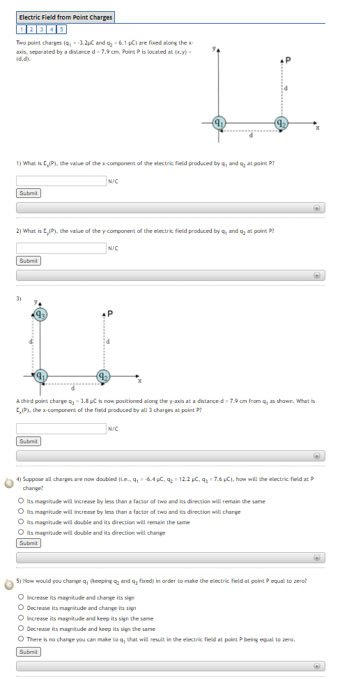 Solved Electric Field from Point Charges 0235 Two point | Chegg.com
