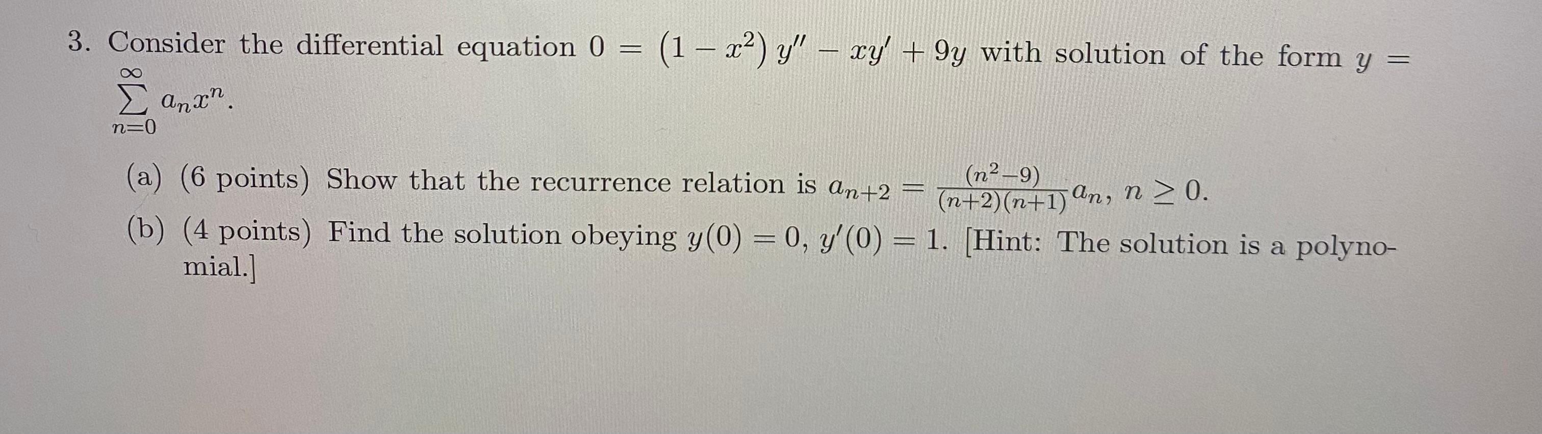 Solved 3. Consider the differential equation | Chegg.com