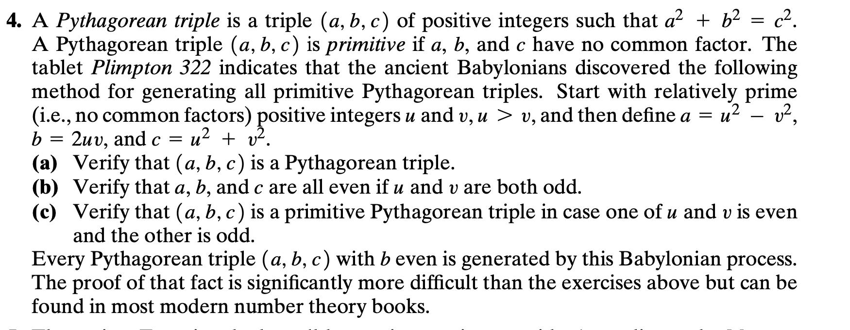 Solved U2 – 02, 4. A Pythagorean Triple Is A Triple (a, B,c) | Chegg.com