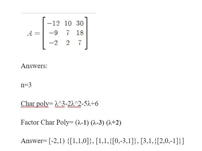 How do I solve this matrix to get these answers? | Chegg.com