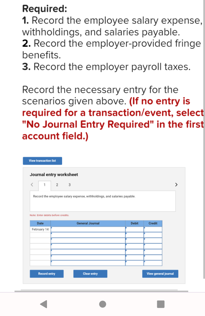 Required: 1. Record the employee salary expense, | Chegg.com