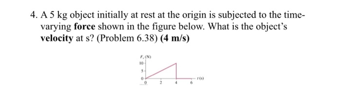 Solved 4. A 5 kg object initilly at rest at the origin is | Chegg.com