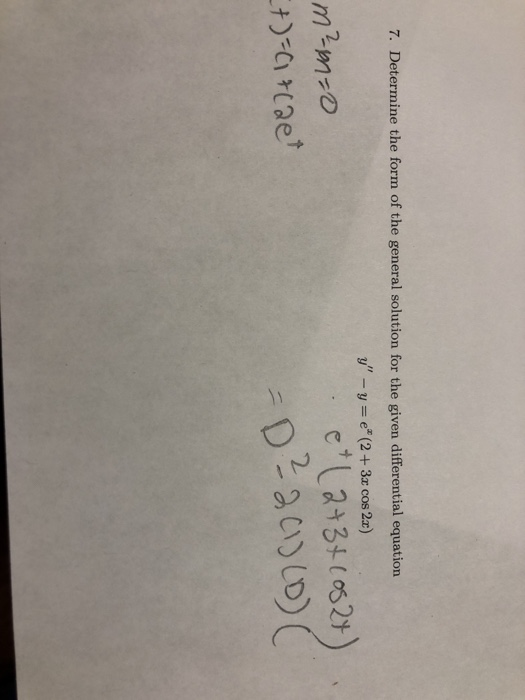 Solved 7. Determine the form of the general solution for the | Chegg.com