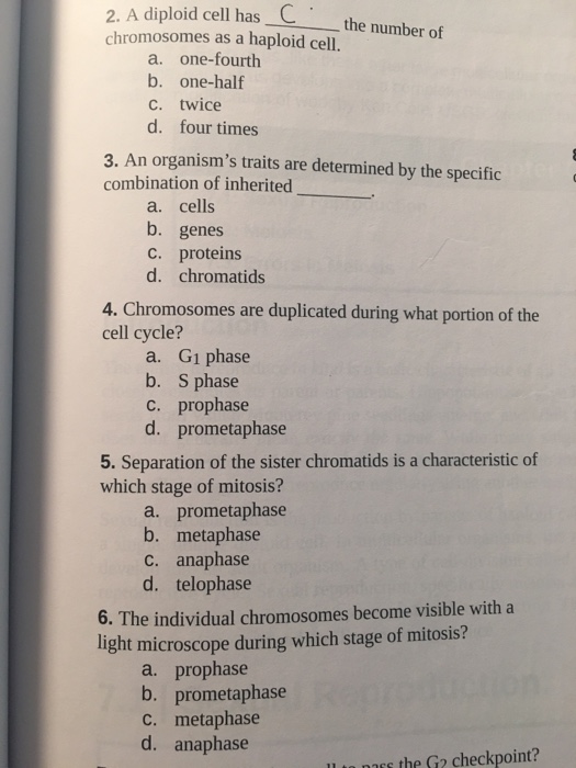 Solved A diploid cell hasthe number of chromosomes as a | Chegg.com