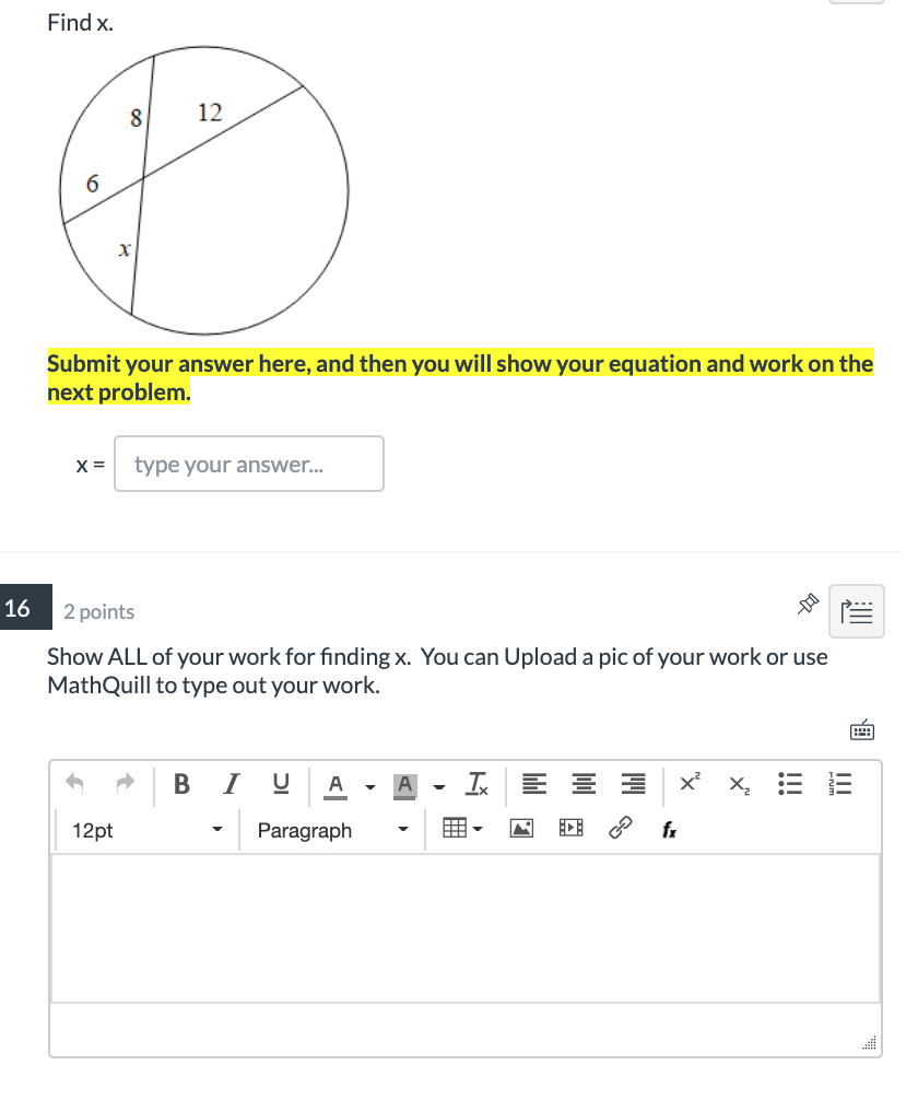Solved Find x. 8 12 6 X Submit your answer here, and then | Chegg.com