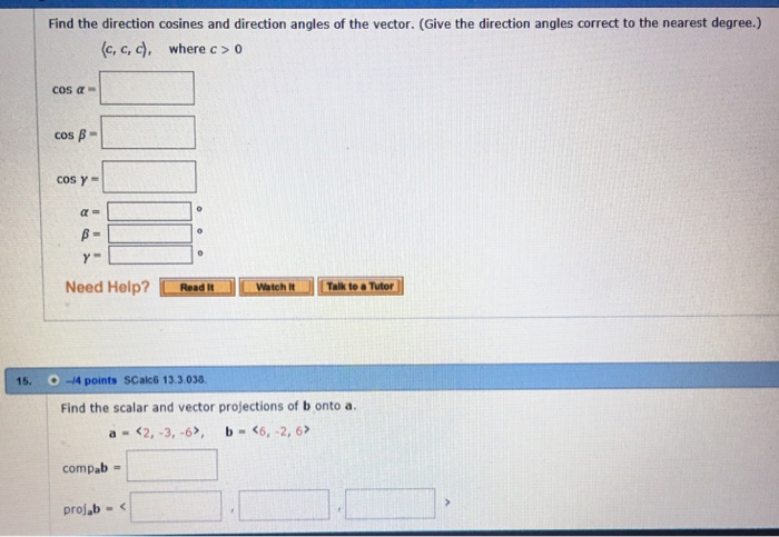 How To Find Direction Cosines Of A Vector