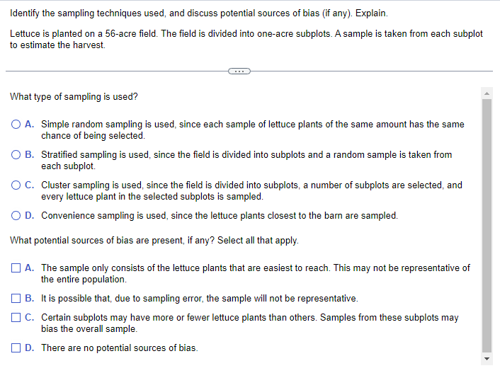 Solved Identify the sampling techniques used, and discuss | Chegg.com