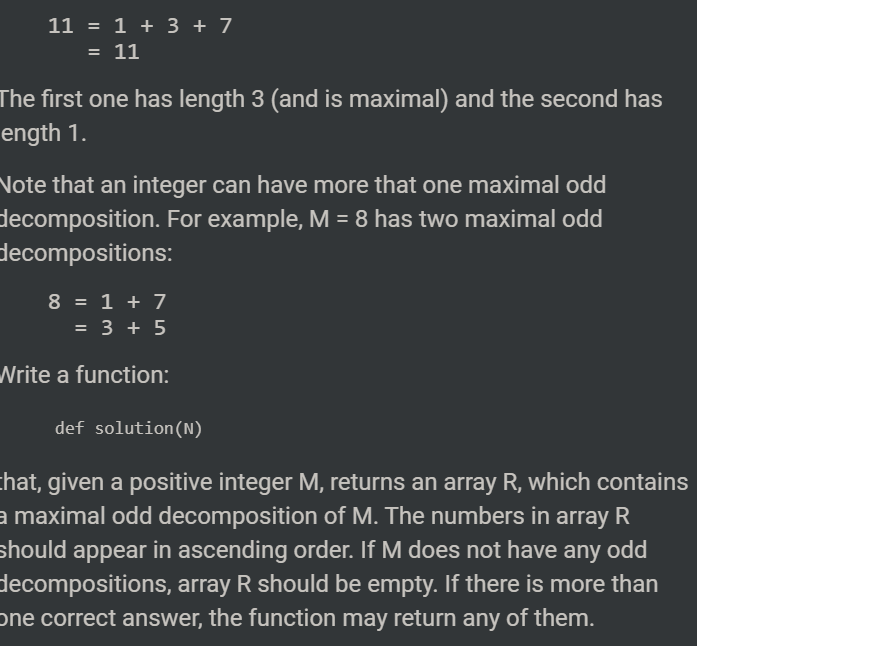 Solved A Decomposition Of A Positive Integer M Is A Set O Chegg Com