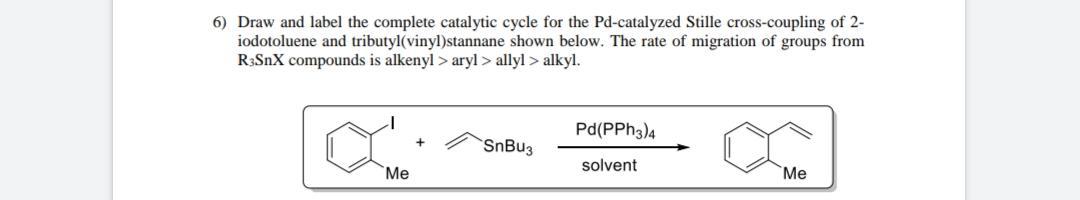 Solved 6) Draw and label the complete catalytic cycle for | Chegg.com
