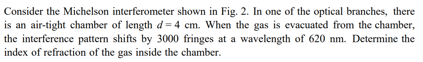 Solved Consider the Michelson interferometer shown in Fig. | Chegg.com
