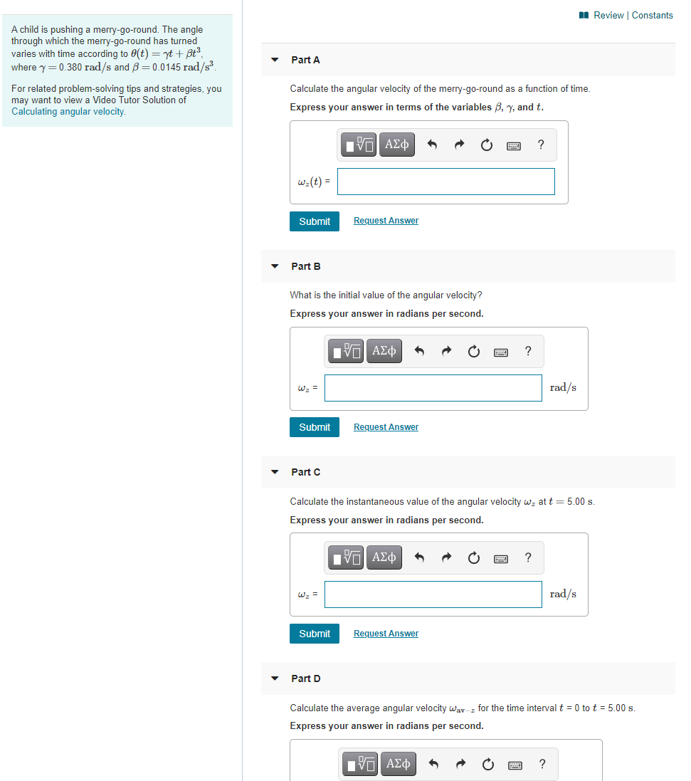 Solved Review Constants Part A A child is pushing a | Chegg.com