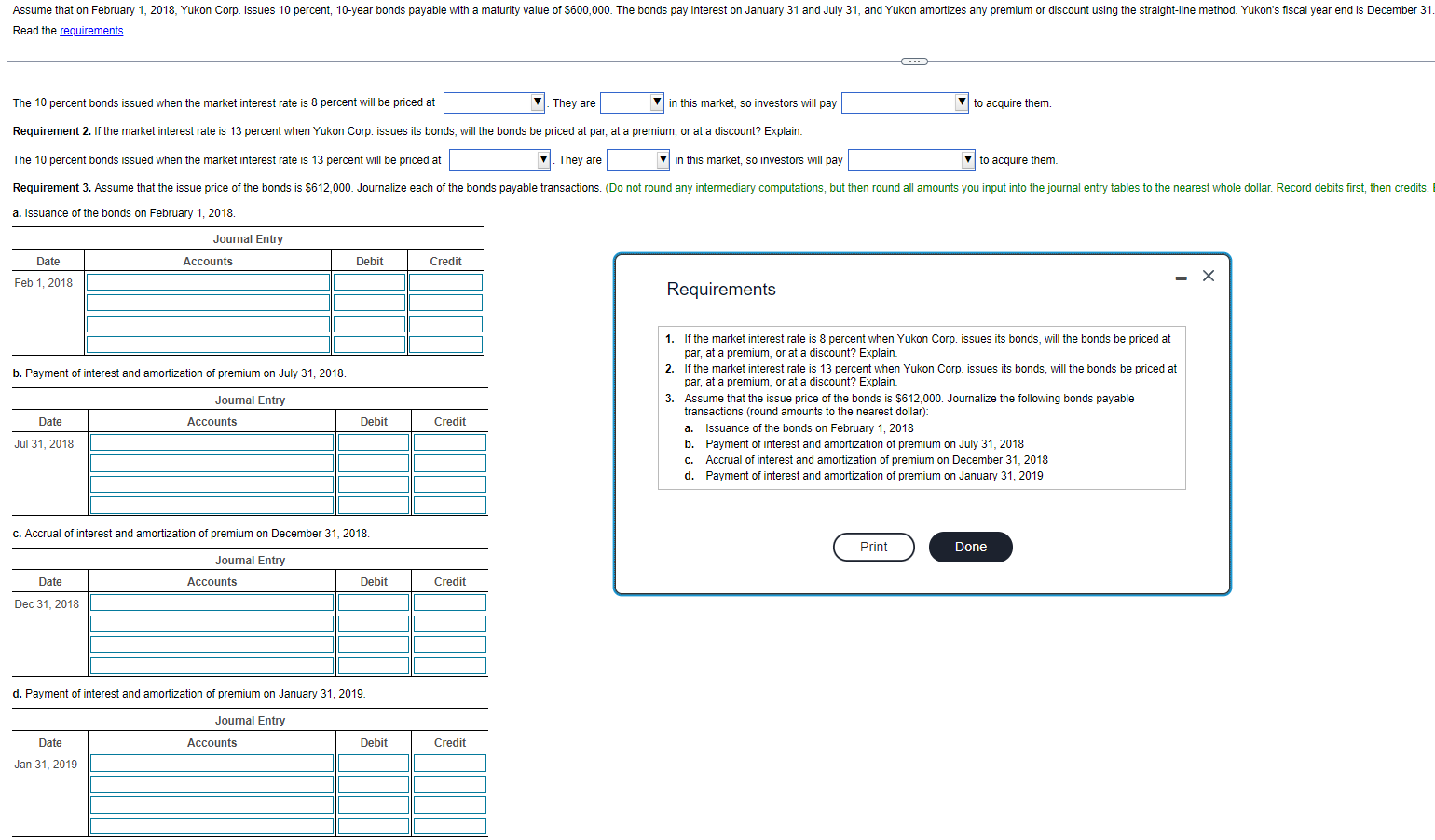 Solved The 10 percent bonds issued when the market interest