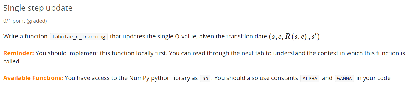 In this section, you will implement the Q-learning | Chegg.com