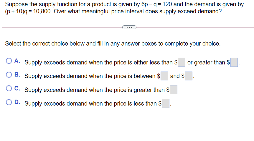 Solved Suppose The Supply Function For A Product Is Given By | Chegg.com