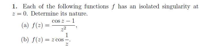 Solved 1. Each of the following functions f has an isolated | Chegg.com