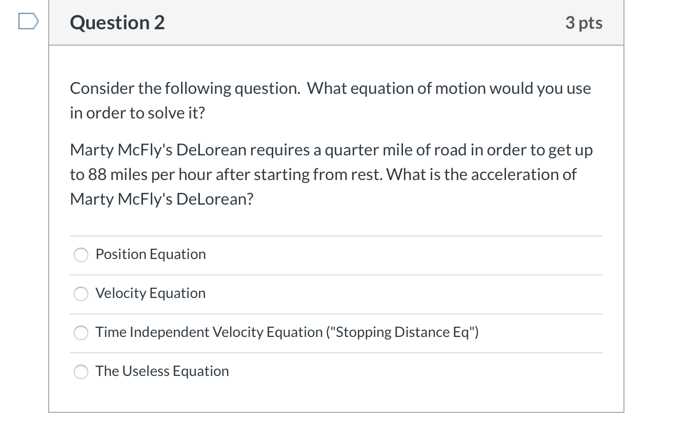 Solved Question 1 3 pts Consider the following question. | Chegg.com