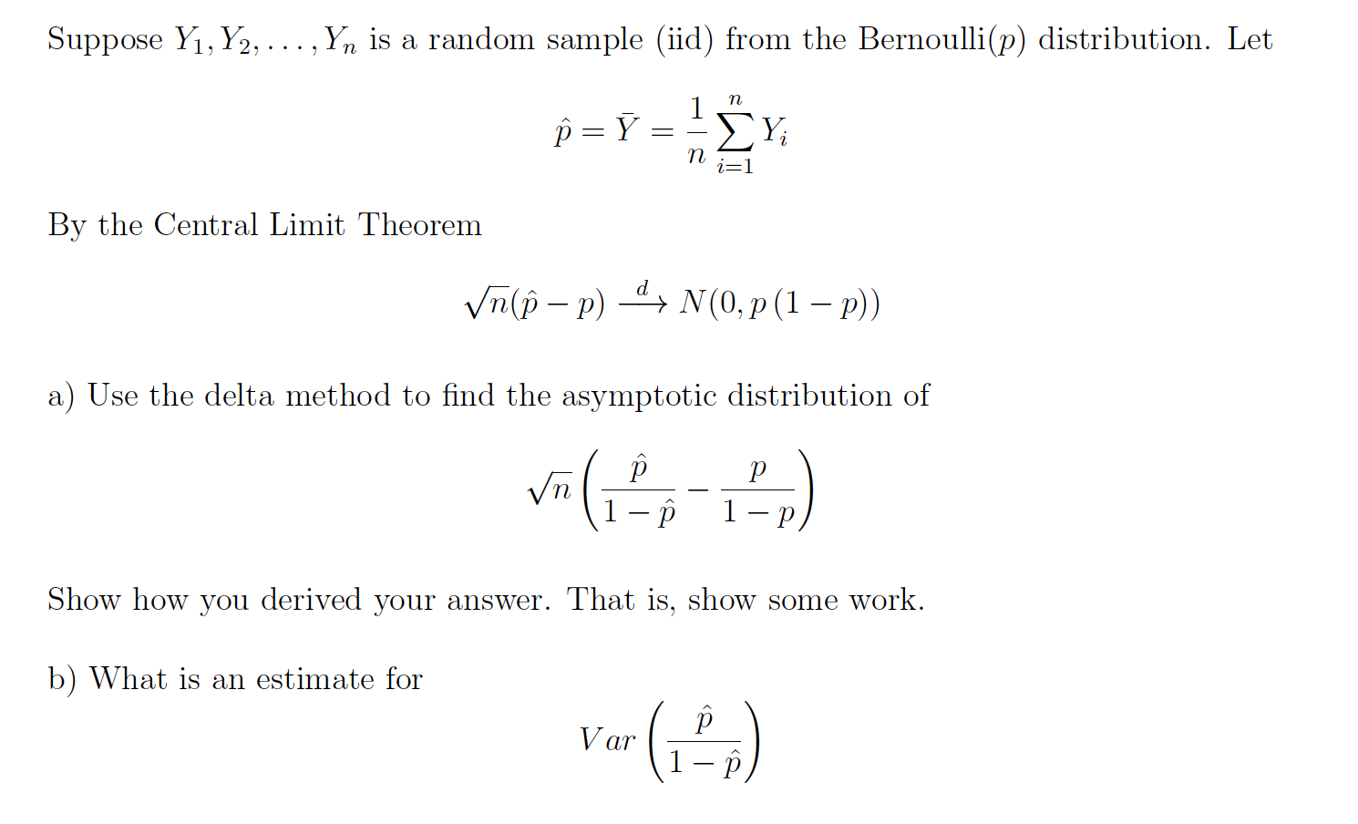 Solved Suppose Yı,Y2, ..., Yn Is A Random Sample (iid) From | Chegg.com