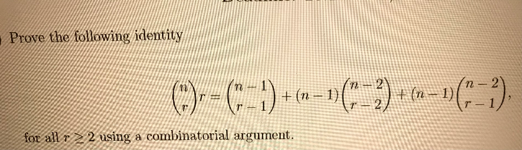 Solved I Want To See An Combinatorial Proof With An Example. | Chegg.com