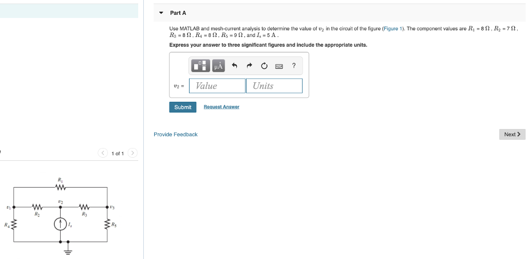 Solved Part A Use MATLAB and mesh-current analysis to | Chegg.com