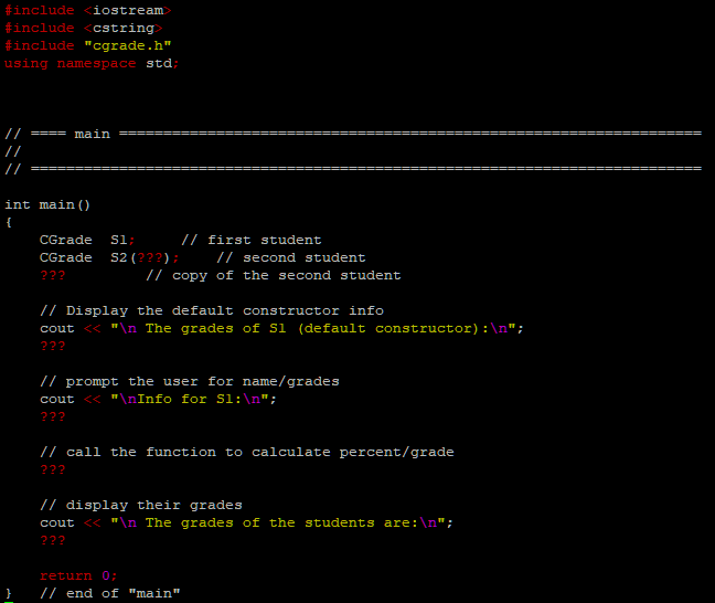 Solved You are to write a program for a class with the | Chegg.com